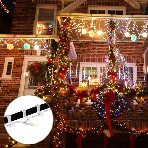 Teenyyou 120 Pcs Clear Outdoor Christmas Light Clips Hooks for Gutter & Shingles