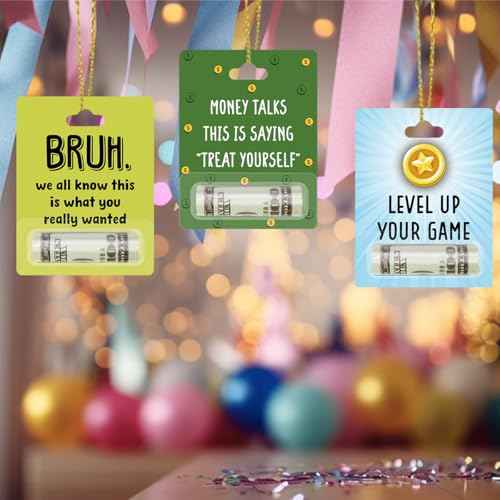 7 PCS Funny Variety Fund Gift Card for Boy Girl Money Holders for Cash Gift Money Holder Ornaments for Gifting Cash Checks Daily Christmas Birthday Tree Decorations Money Hanging Ornament