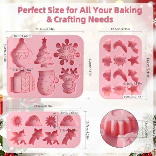 QIBOLT Mix Food Grade Silicone Chocolate & Candy Molds Set - 3-piece