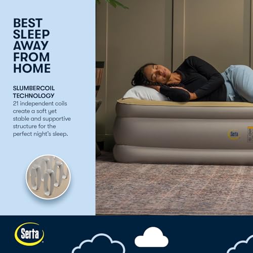 Twin Raised Air Mattress with Never Flat Pump - Luxury Inflatable Bed with Auto-Firmness