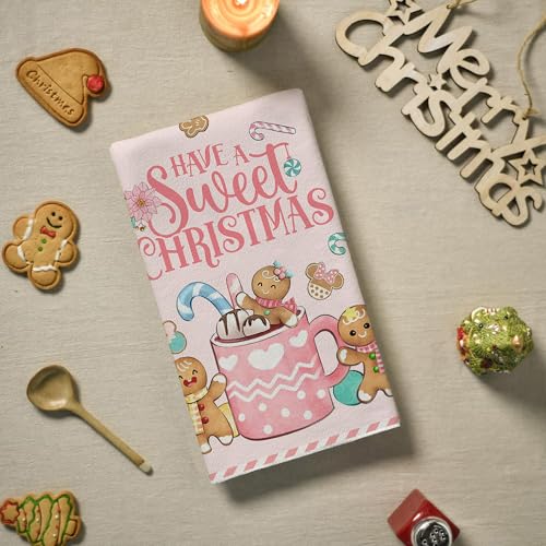 Gingerbread Christmas Kitchen Towels 18x26 in | Yarcooly