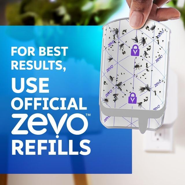 Zevo 2 Flying Insect Trap - Indoor Bug Catcher with UV Light & 2 Refill Cartridges | Mess-Free Solution for Flies & Gnats