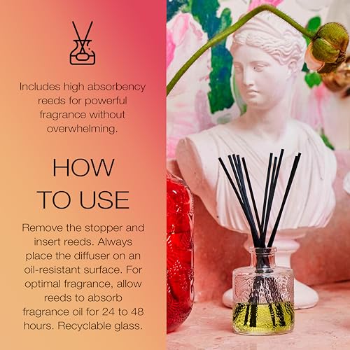 Reed Diffuser with Goji Tarocco Orange Oil - 3.4 Oz Home Fragrance - Variation: Goji Tarocco Orange