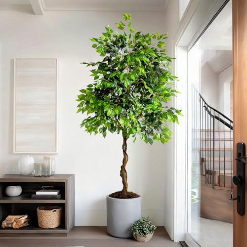 Erimda 7ft Artificial Ficus Tree for Home & Office Decor Faux Silk Plants