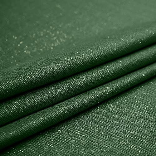 52x84 in Green and Gold Curtains 2 Panels Grommet Semi-Sheer Glitter Sparkle