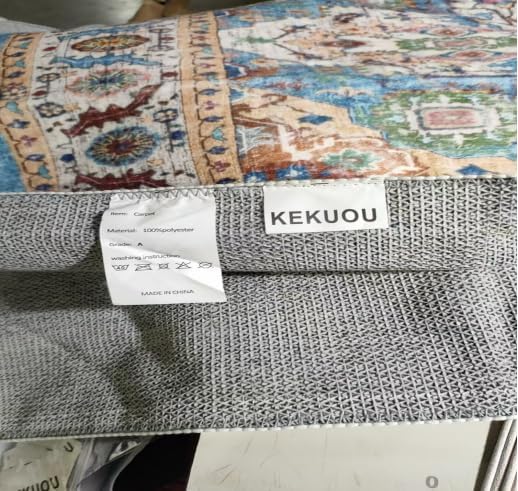 KEKUOU Area Rug 5x7 Washable Rug，Boho Tribal Area Rug，Non Slip Water Repellent Floor Carpet for Living Room Bathroom Bedroom(5'* 7'，Golden)