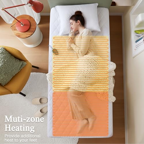Twin XL Heated Mattress Pad with Secure Comfort Technology & 5 Heat Settings