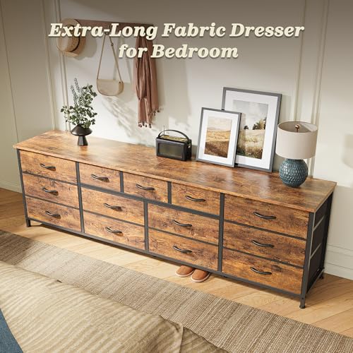 Huuger Rustic Brown 70-Inch Long Dresser & TV Stand for 65-80 Inch TVs