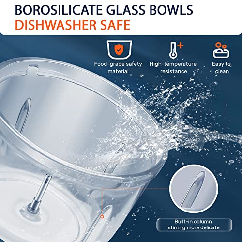 Electric Food Processor with 2 Glass Bowls, 400W Chopper for Meat & Vegetables