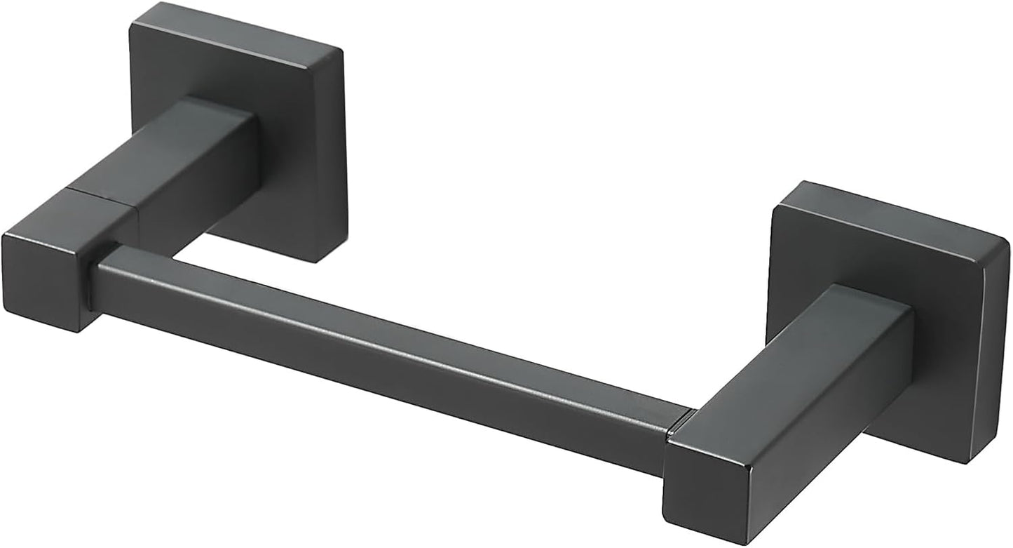 Leyden Black Toilet Paper Holder - Modern Wall-Mounted Double Post Design for Easy Access