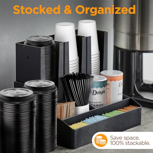 (500-Pack) Coffee Cup Lids - Disposable Dome & Flat Fits 10-24 oz Cups, To-Go Beverages - Black - Variation of THIS listing