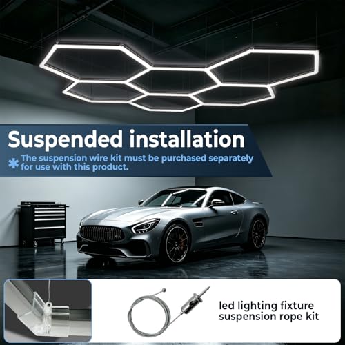 Gardencoin Hexagon LED Garage Light 5 Pack 168W 18000LM 6500K Professional Workshop Lighting