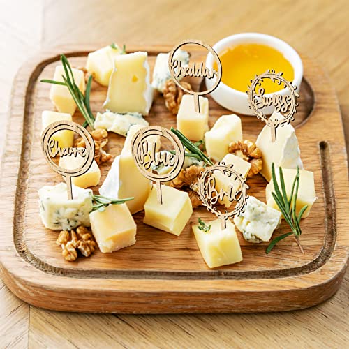 10 Pcs Cheese Labels Markers for Charcuterie Board Accessories, Wood