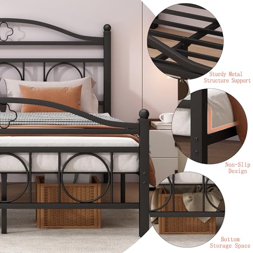 Metal Bed Frame Twin Size with Storage Space