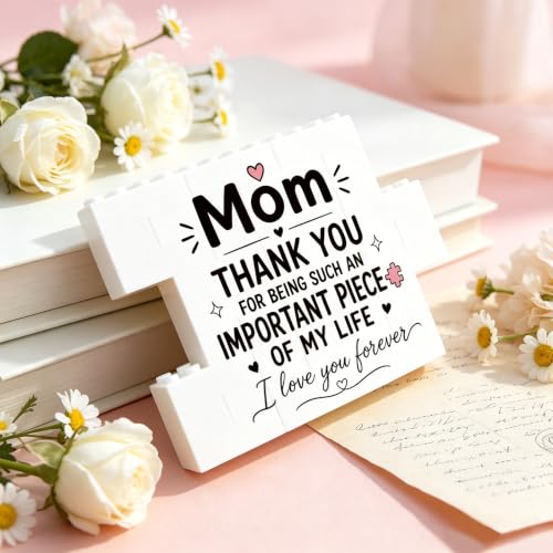 Mom Gifts from Daughter or Son - Heartfelt Puzzle Block Plaque for Mom
