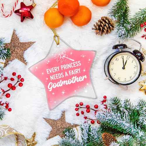 Fairy Godmother Ornament Gift, Godmother Gifts from Goddaughter Baby Keepsake Christmas Ornaments Birthday Mother's Day Pregnancy Announcement Gifts, Every Princess Needs A Fairy Godmother