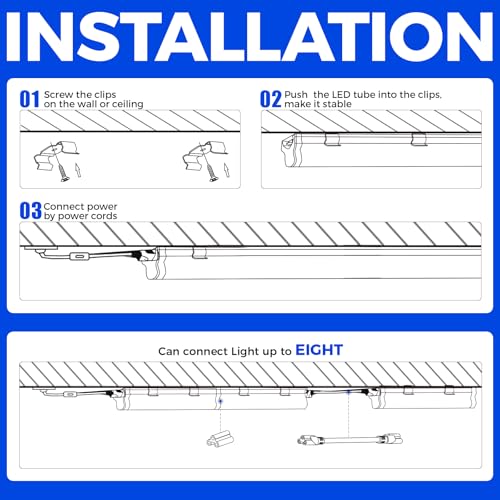 Barrina UV Blacklight LED Light Bar 22W 4FT T5 4-Pack for Halloween & Parties