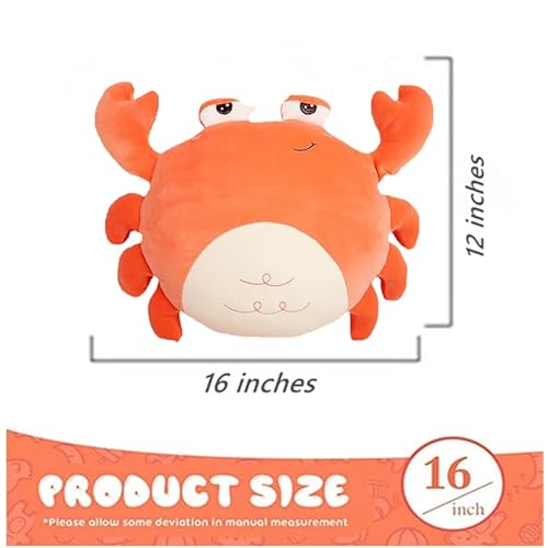 JOSON 16 inch Crab Plush Stuffed Animal, Super Soft Crab Plush Pillow, Children's Crab Toy, Birthday Gift for Boys and Girls