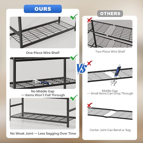36.4" W Storage Shelves, 5-Tier Metal Shelving Unit with Leveling Feet