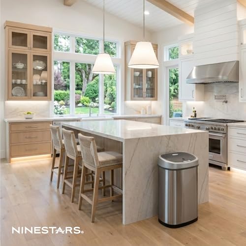 Niestars Touchless Motion Sensor Trash Can Set 13.2 Gal & 2.1 Gal Stainless Steel