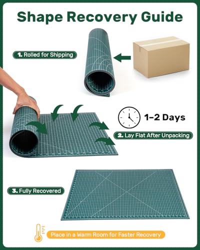 Green Self-Healing Cutting Mat 35 x 47 Inches Double-Sided Rotary Craft Board