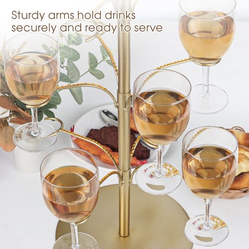 Gold Cocktail Tree Stand for Drinks 3-Tier Champagne Tower Party Decor
