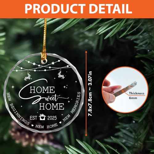 BSQUIELE Christmas House Warming Gifts for New Home 2025 - Sweet Home Ornament - First Christmas in Our New House Ornament - Housewarming Gift for Newlywed, Married, Engaged, Couple, Mr, Mrs
