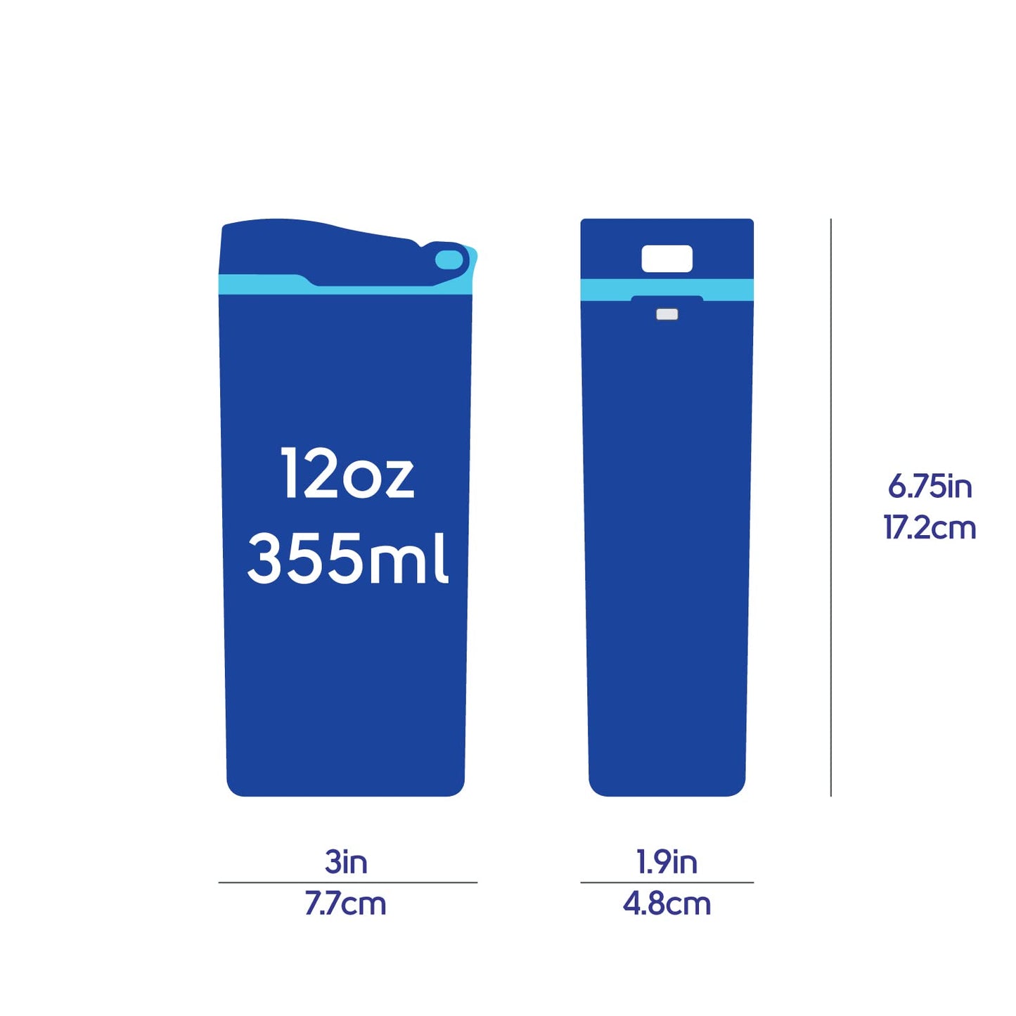 Precidio New 2022 Drink in the Box Design Eco-Friendly Reusable Drink Container, 12oz (Blue) 1012BL