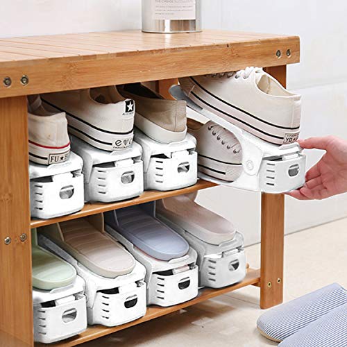 Neprock White Shoe Organizer 36-Pack Space Saver Closet Shoe Storage