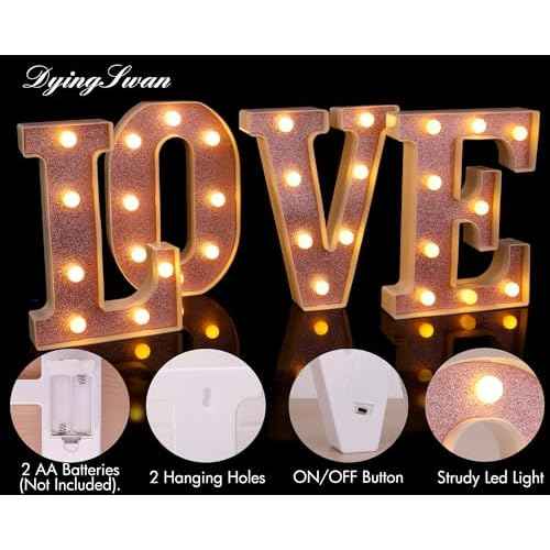 Small Led Marquee Letters, Light Up Letters, 8.58 Inch Led Letter Lights, Battery Powered Lighted Sign for Table, Party, Birthday, Christmas Decor (Pink Glitter, Letter A)