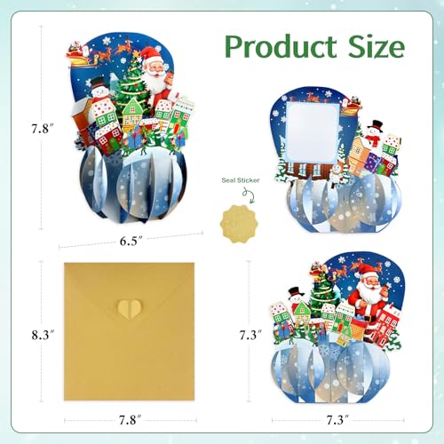 FaCraft X-mas Pop Up Christmas Card with Envelope & Seal – Santa, Gnome Town