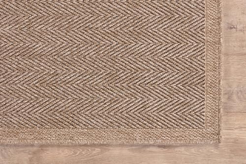 Outdoor Indoor Jute Rug 5x7 Herringbone Natural Fiber Area Rug for Living Room Patio