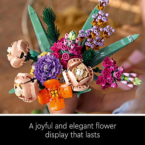 LEGO Botanical Flower Bouquet Set - Realistic Artificial Flowers for Home Decor & Gift