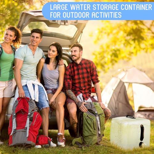 Reallnaive 3 Pcs Collapsible Water Container with Spigot, Foldable Camping Water Container Portable Camping Storage Carrier Jug for Outdoors Hiking Emergency Kit Backpack (5.3 Gallon,Black)
