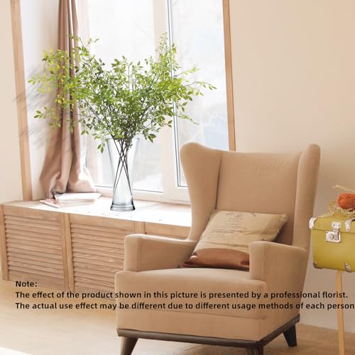 Artificial Nandina Branches - 4 Pieces, 43.3 Inches for Vase & Home Decor - Green Faux Plants