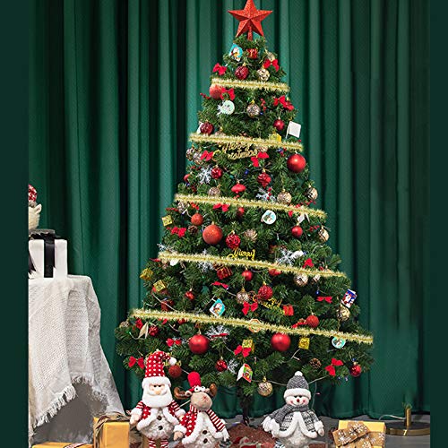 Tongcloud Metallic Tinsel Ribbon Set - 4 Rolls 9.8ft Christmas Garland in Gold, Red, Green, Silver