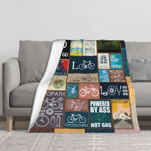 Bike Enthusiast Blanket - 60x50 Bike Throw Gifts for Men - Baegopa