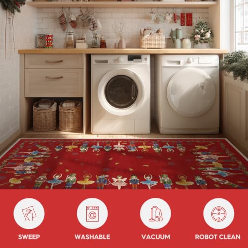 Artoid Mode Watercolor Red Nutcrackers Merry Christmas Door Mat,