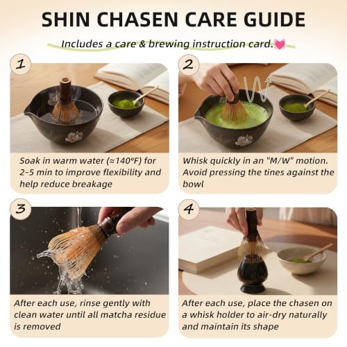 Black Handcrafted Matcha Whisk - Ceremonial Grade Shin Chasen by ECOLEMON