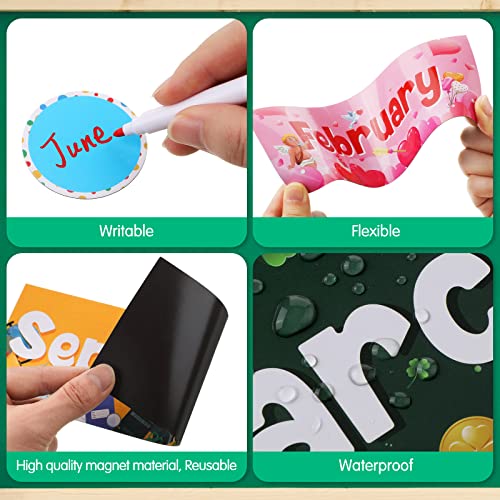 Cute Geyee 52-Piece Magnetic Holiday Monthly Headliners & Bulletin Board Set