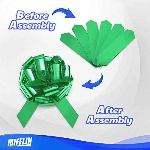 Mifflin-USA - Big Car Bow - Matte Green, 18 Inch - Giant Gift Bow for Birthday, Christmas - Huge Car D?cor