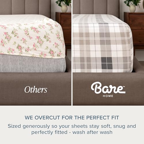 Bare Home Queen Flannel Sheet Set - 100% Cotton, White, Variation Queen / 01 - White