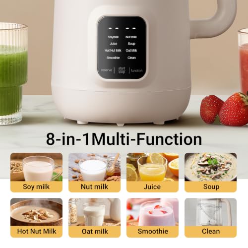 Bear 8-in-1 Nut Milk Maker - 40oz Soy, Almond, Oat Milk & Juice Machine