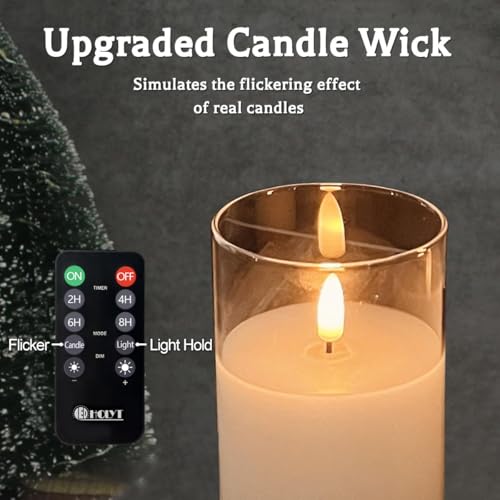 White Glass-Droplet Rechargeable Flameless Candles Set of 5 - Flickering LED Realistic Tea Lights for Home Decor