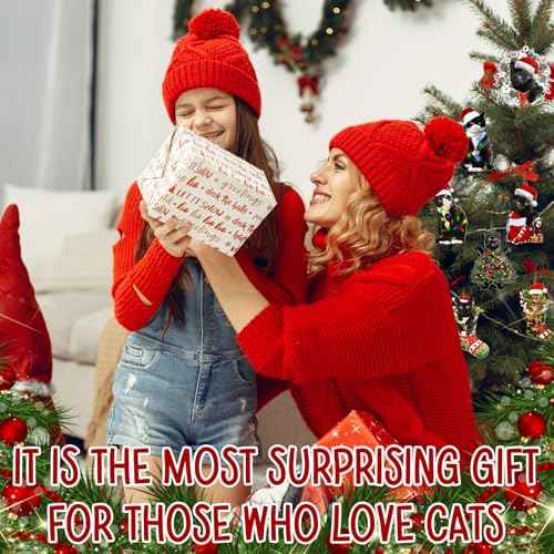 Black Cat Christmas Ornaments, Cute Screaming Christmas Tree Hanging Ornaments 2025 Acrylic 2 Side Printed Christmas Decor Personalized Christmas Stockings for Pets Lovers (Black Cat C)