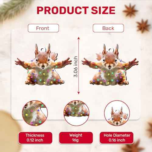 2 Side Wooden Vacation Movie Flying Squirrel Christmas Ornaments 2025, Keepsake Gift for Men & Women, Christmas Tree Decorations