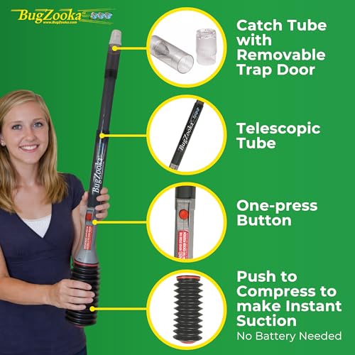 BugZooka Bug Vacuum with Long Nozzle - Humane Insect Catcher for All Ages