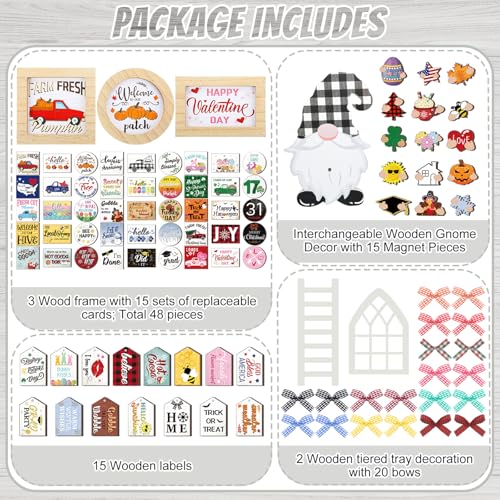 Kigley 70 Pcs Halloween Tiered Tray Decor Set – Trendy Style Holiday Ornaments