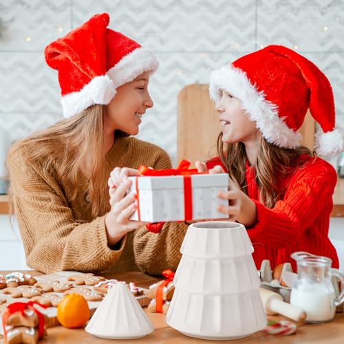 Ceramic Cookie Jar with Lid Neutral Christmas Tree 10 x 7 Inch
