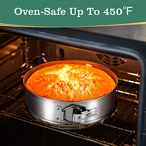 4/7/9-Inch Springform Pan Set with Removable Bottom - Stainless Steel Bakeware